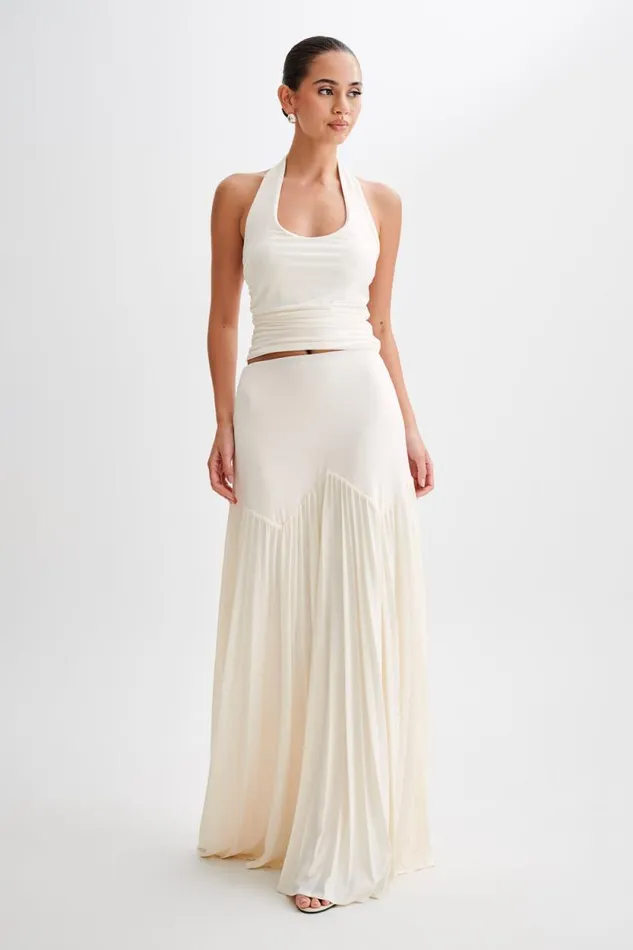 Women Meshki Bottoms Odette Slinky Maxi Skirt 8211 Ivory