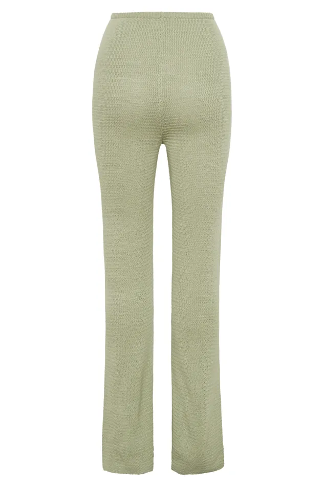 Women Meshki Bottoms Ridley Straight Leg Knit Pant 8211 Pastel Green