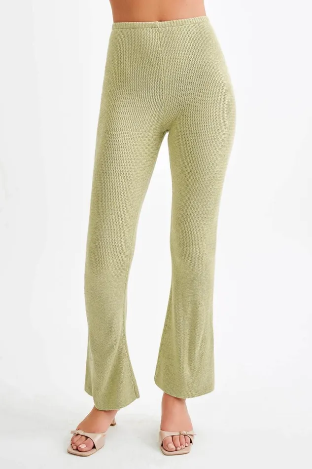 Women Meshki Bottoms Ridley Straight Leg Knit Pant 8211 Pastel Green