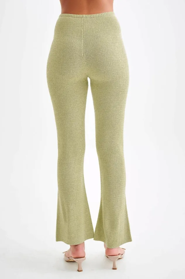 Women Meshki Bottoms Ridley Straight Leg Knit Pant 8211 Pastel Green