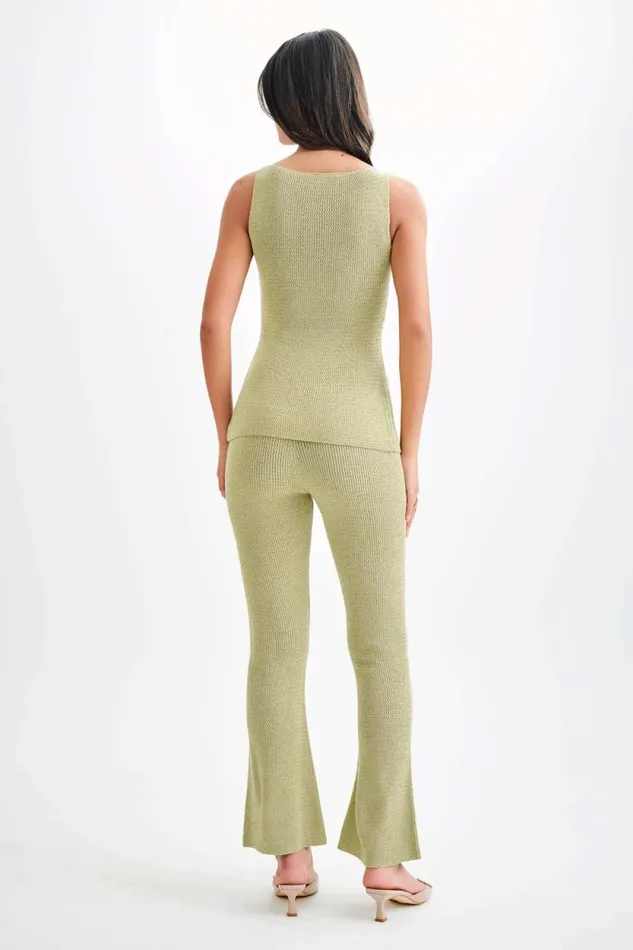 Women Meshki Bottoms Ridley Straight Leg Knit Pant 8211 Pastel Green