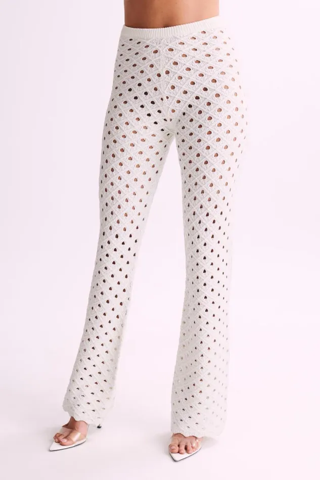 Women Meshki Bottoms Santana Crochet Pants 8211 Ivory