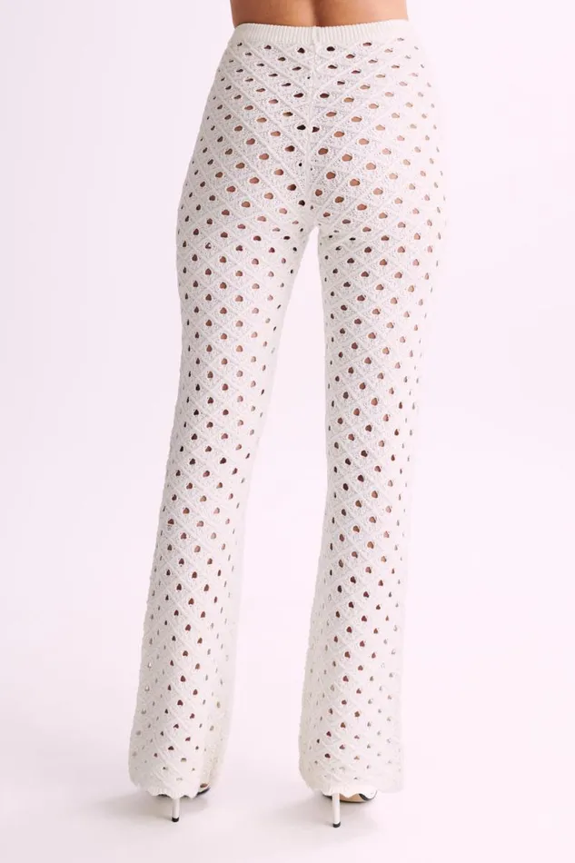 Women Meshki Bottoms Santana Crochet Pants 8211 Ivory