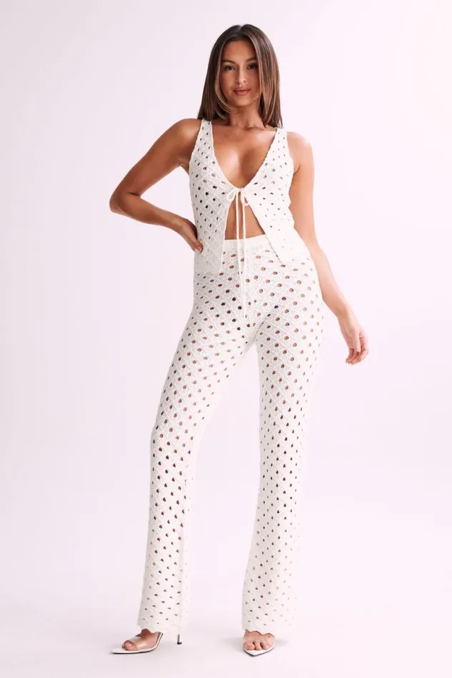 Women Meshki Bottoms Santana Crochet Pants 8211 Ivory