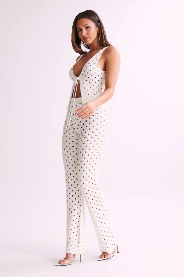Women Meshki Bottoms Santana Crochet Pants 8211 Ivory