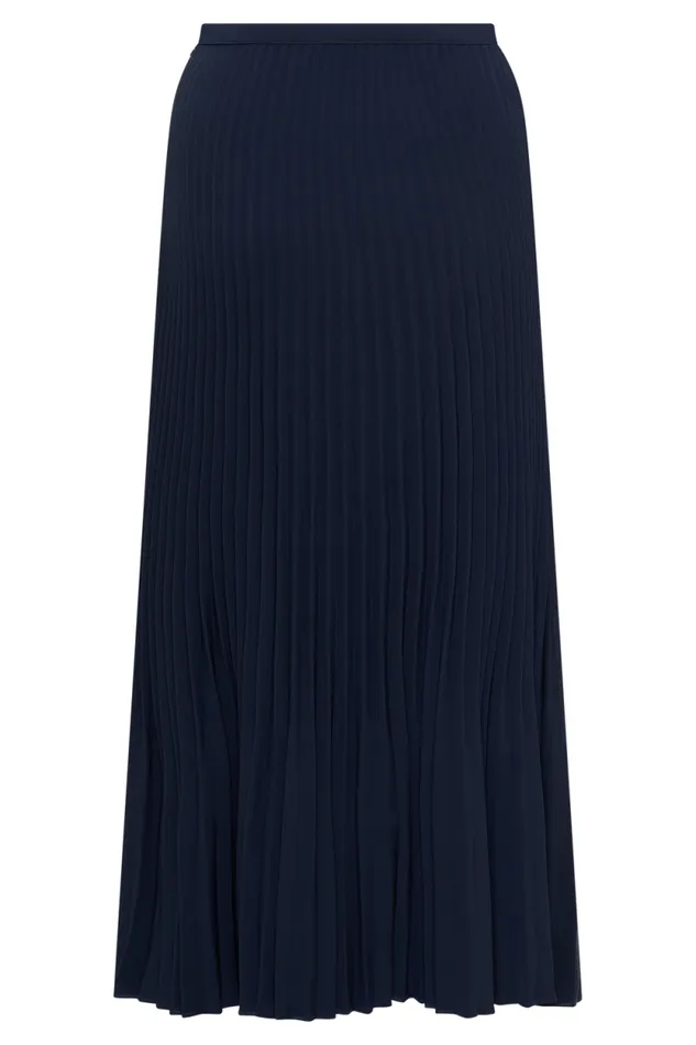Women Meshki Bottoms Twyla Pleated Suiting Maxi Skirt 8211 Navy