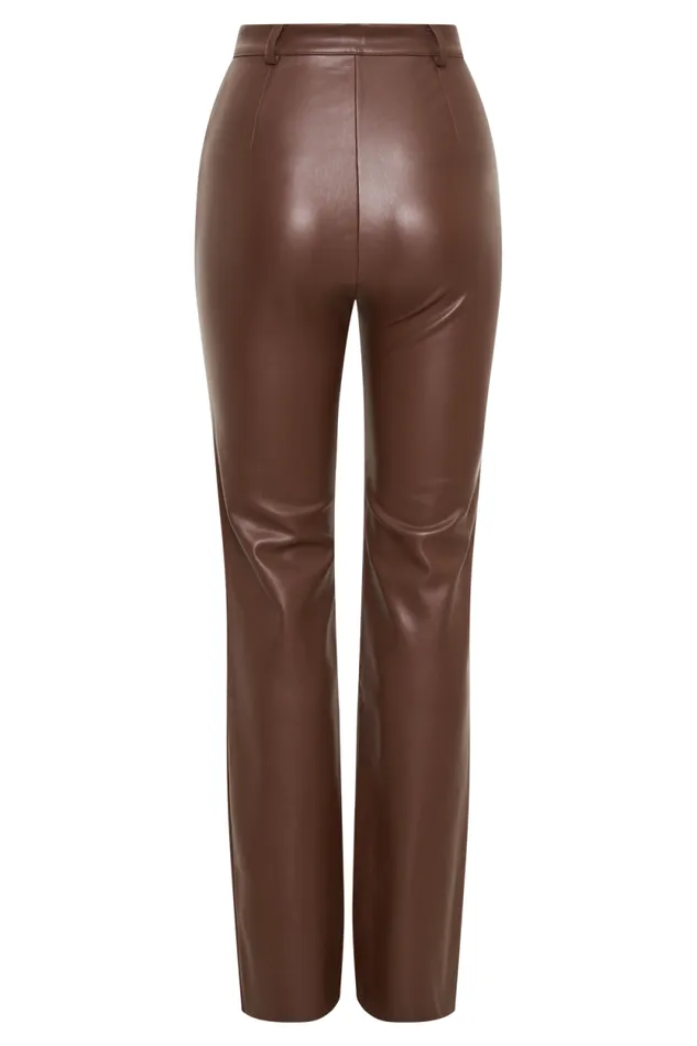 Women Meshki Bottoms Tyra Straight Leg Faux Leather Pants 8211 Chocolate Women Meshki Bottoms Tyra Straight Leg Faux Leather Pants 8211 Chocolate