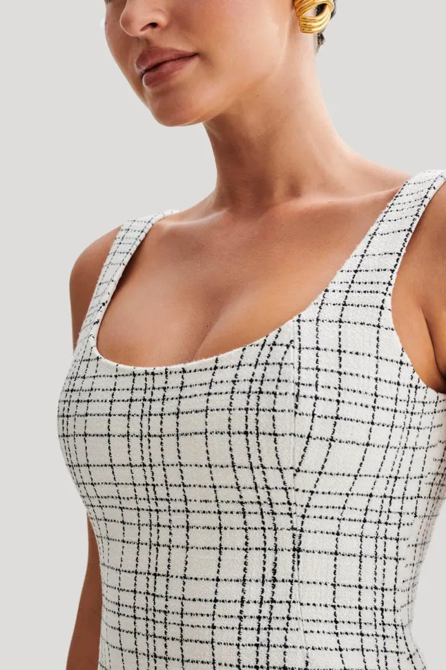 Women Meshki Dresses Beth Tweed Mini Dress 8211 White Check