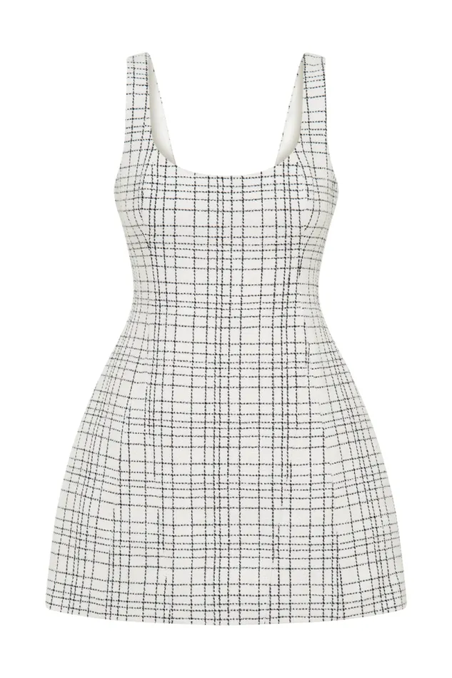 Women Meshki Dresses Beth Tweed Mini Dress 8211 White Check