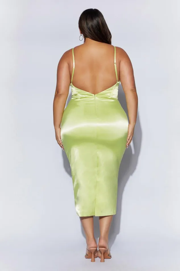 Women Meshki Dresses Brie Corset Midi Dress 8211 Pistachio Green