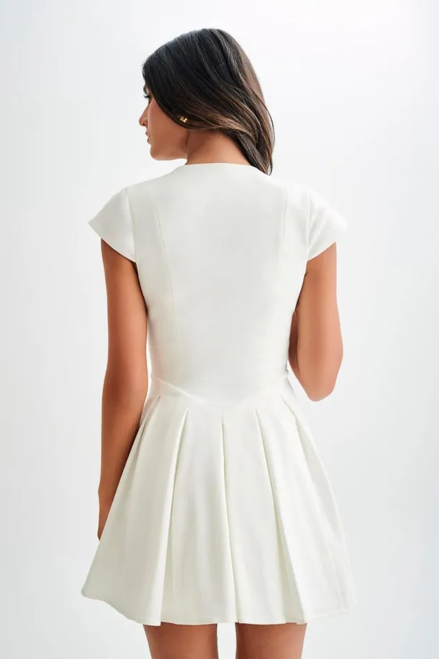 Women Meshki Dresses Keely Cotton Cap Sleeve Mini Dress 8211 White