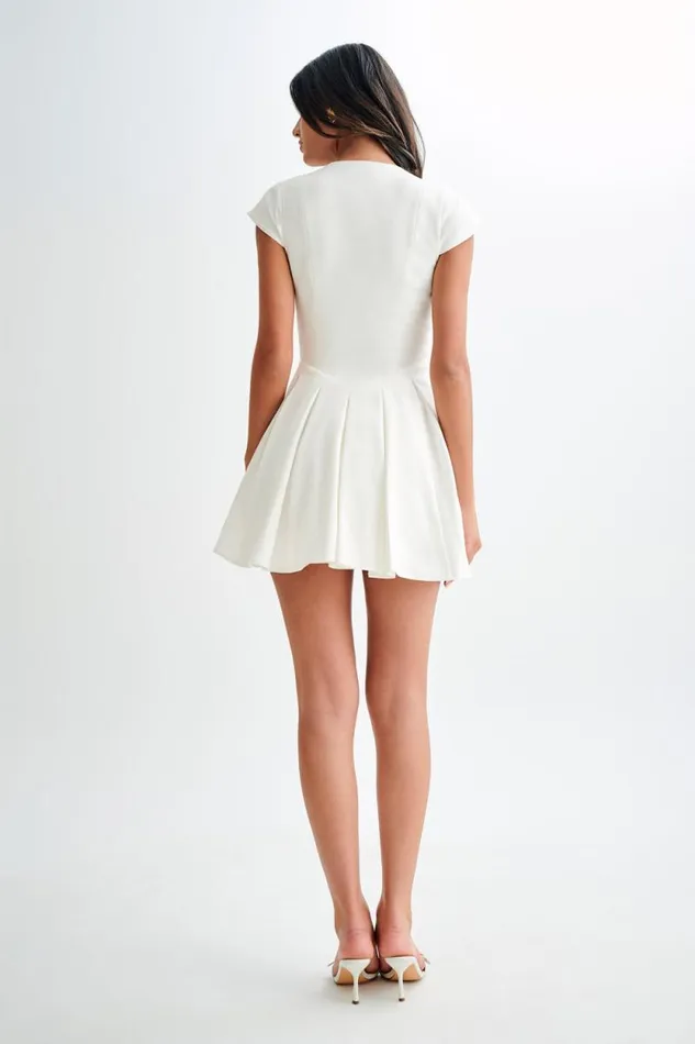 Women Meshki Dresses Keely Cotton Cap Sleeve Mini Dress 8211 White