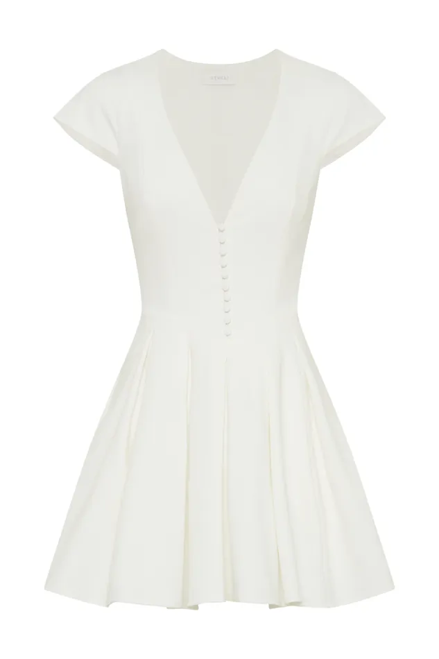 Women Meshki Dresses Keely Cotton Cap Sleeve Mini Dress 8211 White