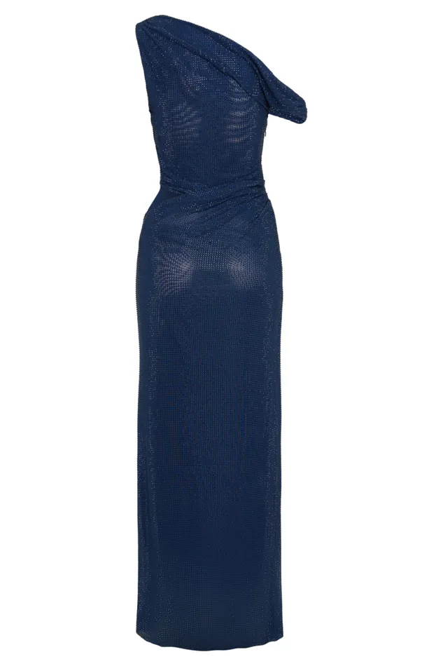 Women Meshki Dresses Kenny Diamante One Shoulder Maxi Dress 8211 Navy