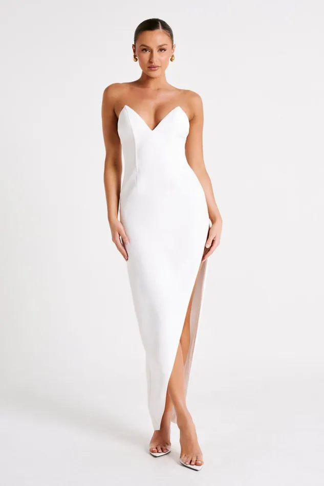 Women Meshki Dresses Natasha Pointed Corset Maxi Dress 8211 White