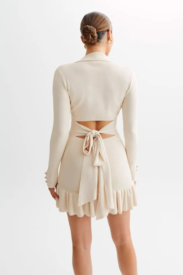 Women Meshki Dresses Pareesa Contrast Frill Mini Dress 8211 Cream