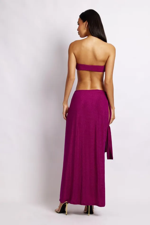 Women Meshki Dresses Sierra Strapless Shimmer Dress 8211 Violet Shimmer