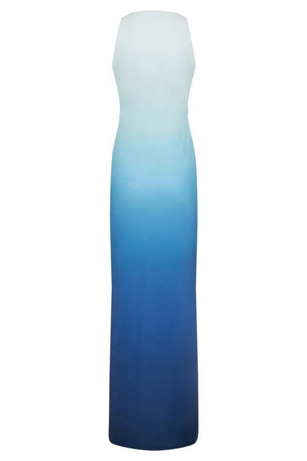 Women Meshki Dresses Stella Draped Slinky Maxi Dress 8211 Ombre Blue