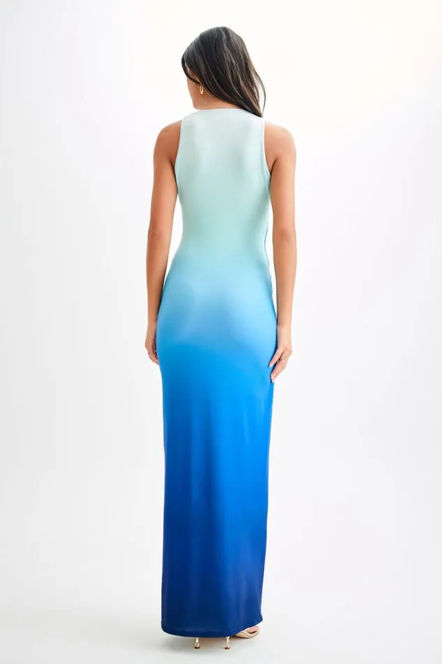 Women Meshki Dresses Stella Draped Slinky Maxi Dress 8211 Ombre Blue
