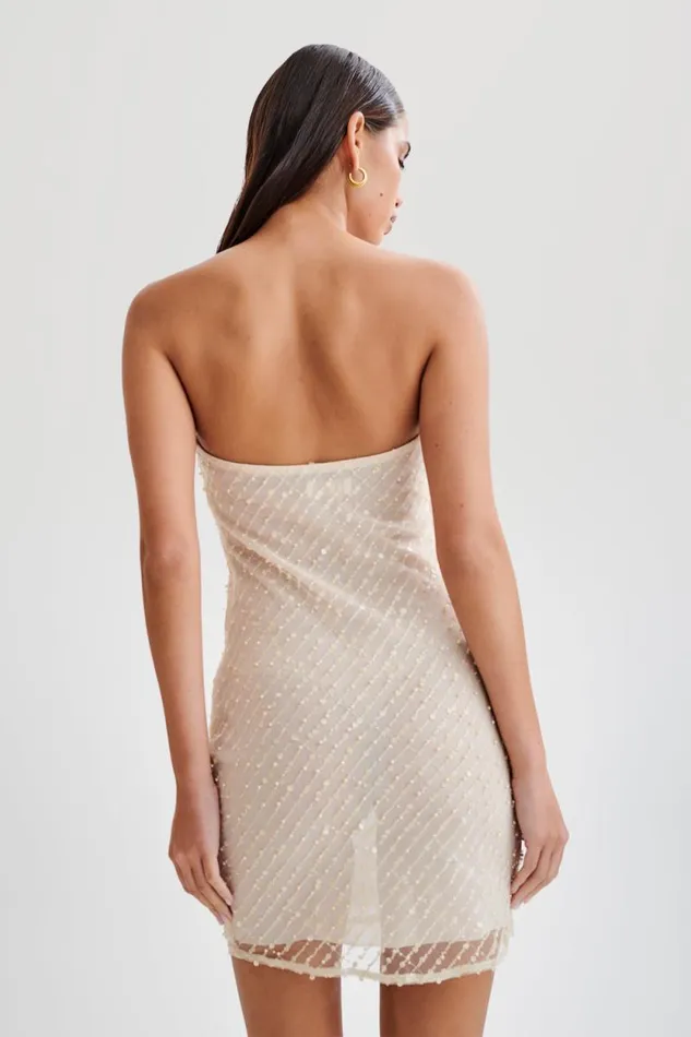 Women Meshki Dresses Yolanda Sequin Mini Dress 8211 Buttercream