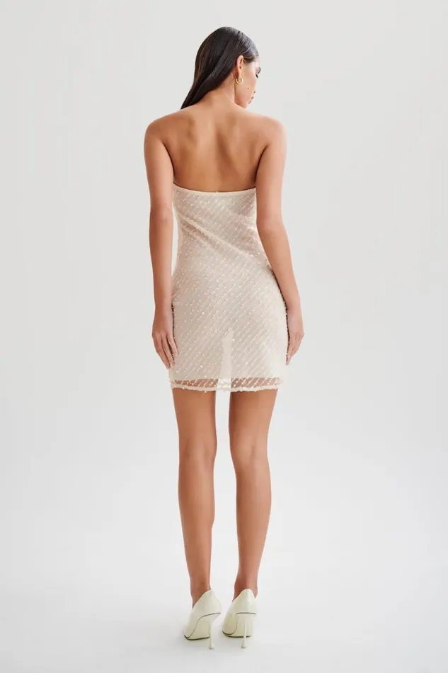 Women Meshki Dresses Yolanda Sequin Mini Dress 8211 Buttercream