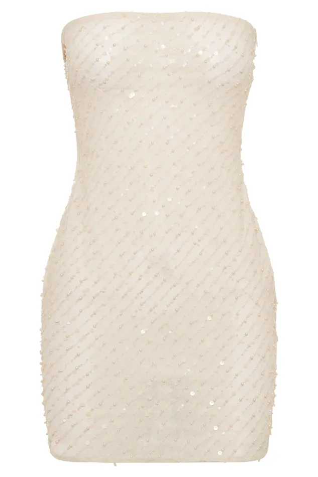 Women Meshki Dresses Yolanda Sequin Mini Dress 8211 Buttercream