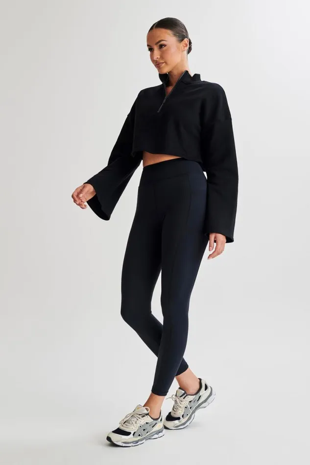 Women Meshki Outerwear Dempsey Zip Flared Jumper 8211 Black