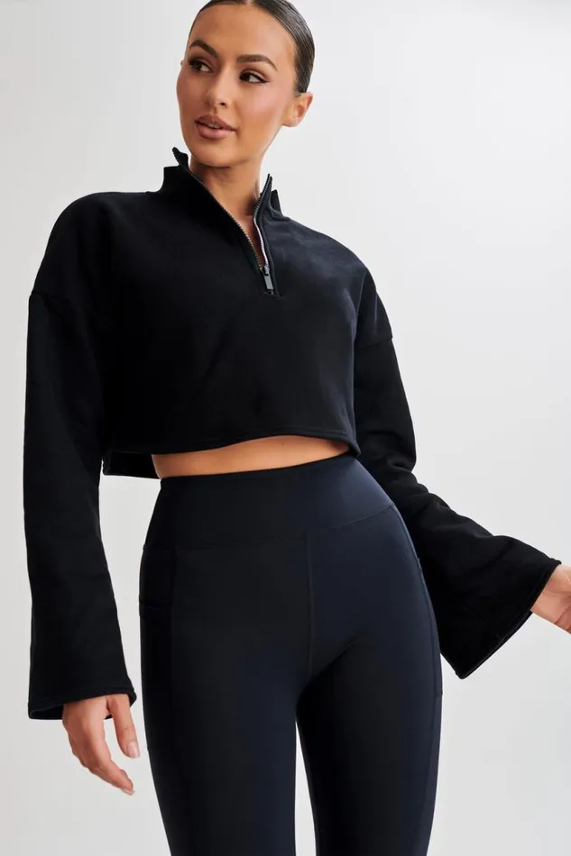 Women Meshki Outerwear Dempsey Zip Flared Jumper 8211 Black