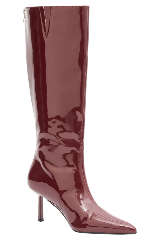 Women Meshki Shoes Jesi Faux Leather Boots 8211 Cherry Red