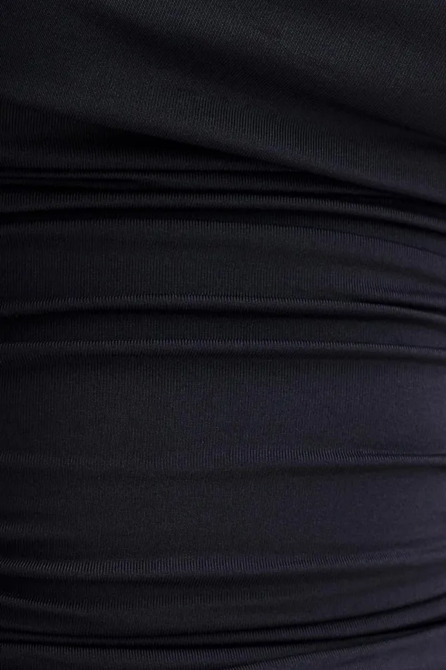 Women Meshki Tops Alayna Long Sleeve Recycled Nylon Ruched Top 8211 Black