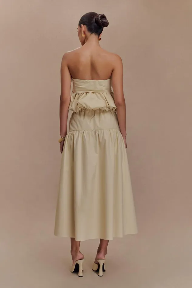 Women Meshki Tops Amirah Strapless Bubble Crop Top 8211 Nude