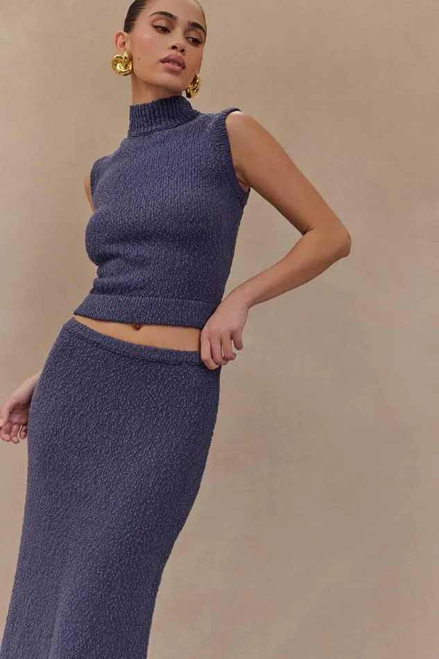 Women Meshki Tops Azalea Sleeveless Knit Top 8211 Steel