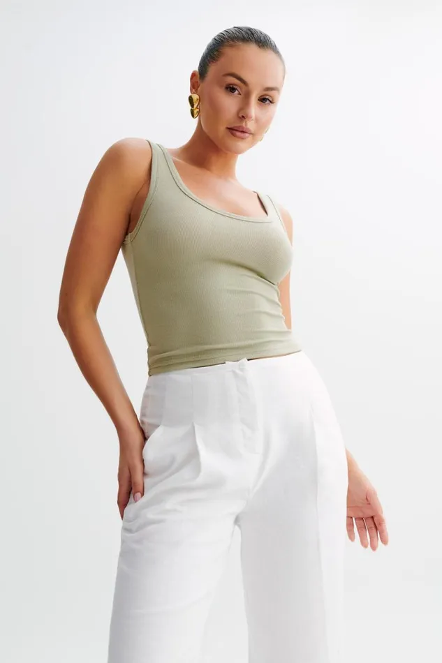 Women Meshki Tops Chandler Modal Tank Top 8211 Sage Green