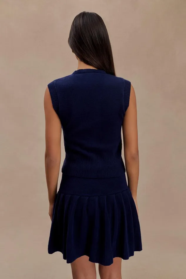 Women Meshki Tops Dionne Sleeveless Knit Vest 8211 Dark Navy