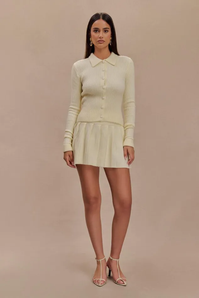 Women Meshki Tops Erin Long Sleeve Button Cardigan 8211 Ivory Marle