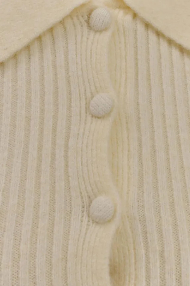 Women Meshki Tops Erin Long Sleeve Button Cardigan 8211 Ivory Marle