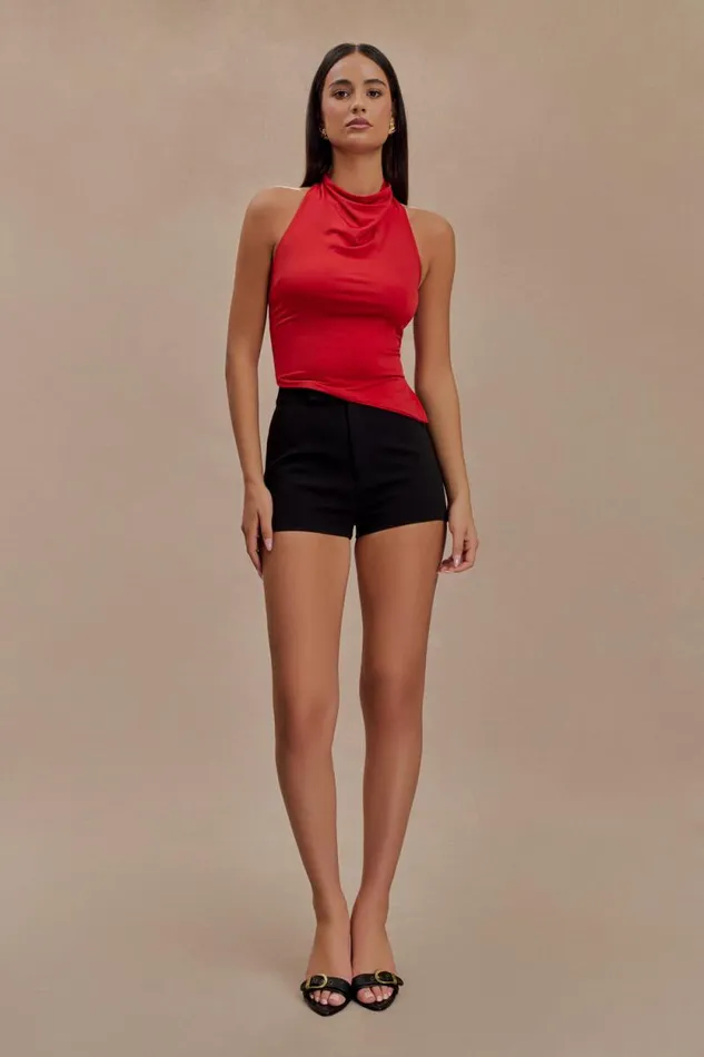 Women Meshki Tops Federica Slinky Halter Neck Top 8211 Red