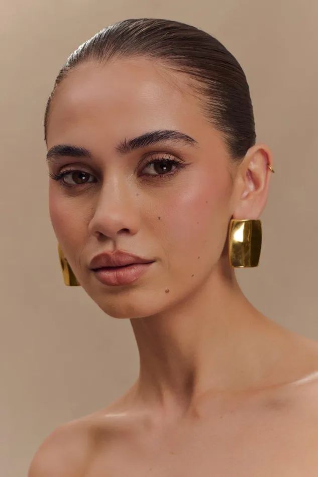Women Meshki Tops Georgia Rounded Rectangular Earrings 8211 Gold