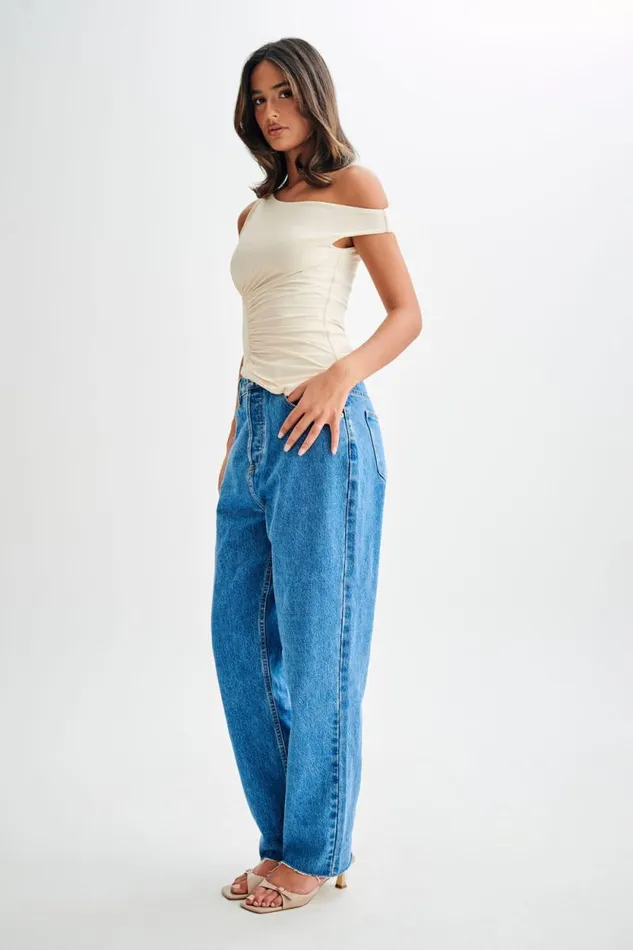 Women Meshki Tops Irving Off Shoulder Slinky Top 8211 Ivory