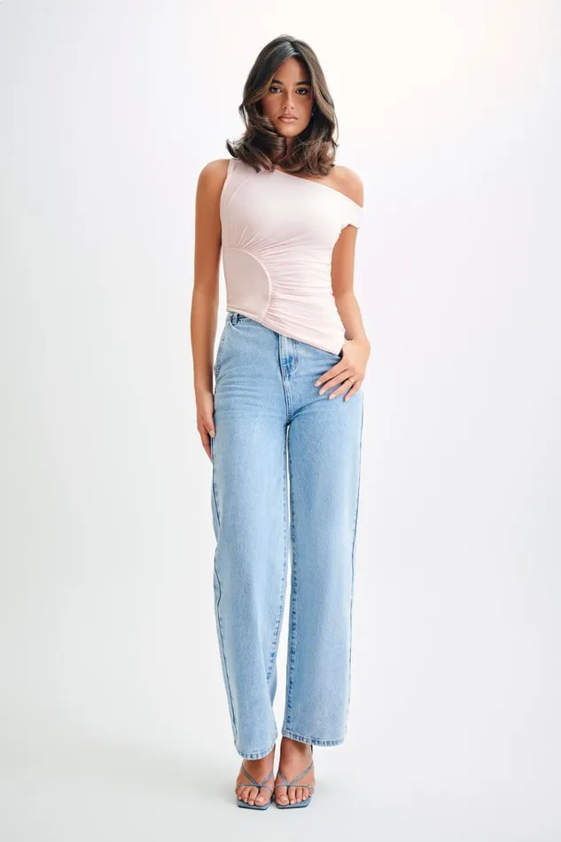 Women Meshki Tops Irving Off Shoulder Slinky Top 8211 Powder Pink