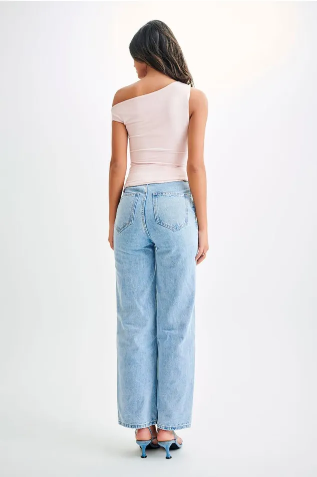 Women Meshki Tops Irving Off Shoulder Slinky Top 8211 Powder Pink