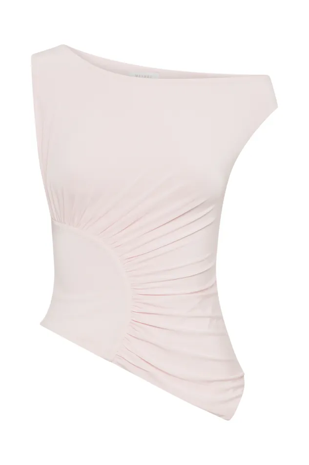 Women Meshki Tops Irving Off Shoulder Slinky Top 8211 Powder Pink