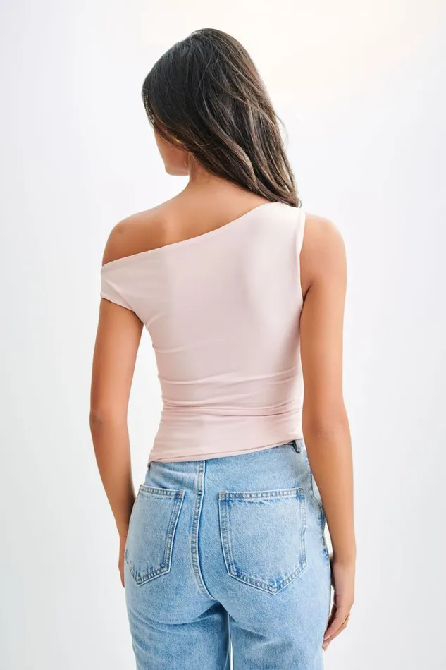 Women Meshki Tops Irving Off Shoulder Slinky Top 8211 Powder Pink