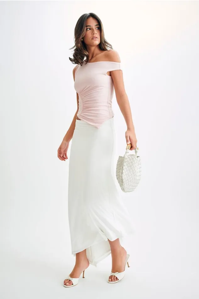 Women Meshki Tops Irving Off Shoulder Slinky Top 8211 Powder Pink