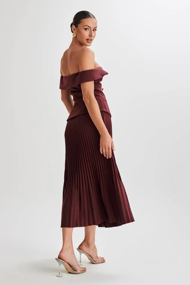 Women Meshki Tops Krista Strapless Suiting Top 8211 Plum