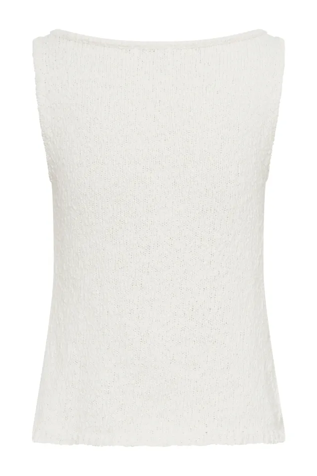 Women Meshki Tops Mackie Boucle Longline Vest 8211 White
