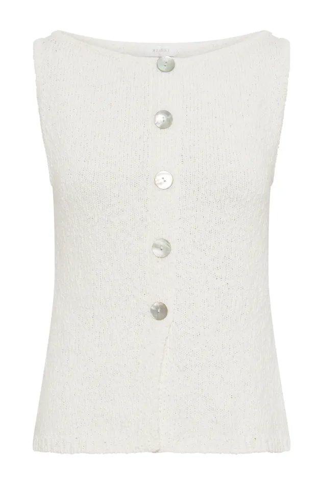 Women Meshki Tops Mackie Boucle Longline Vest 8211 White