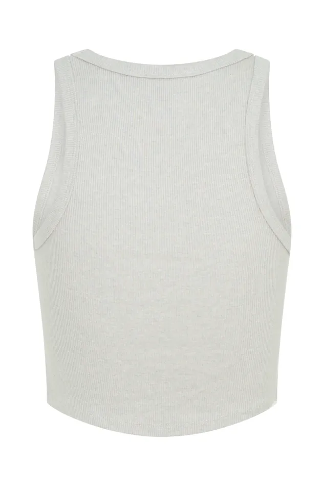 Women Meshki Tops Morgana Ribbed Tank Top 8211 Grey Marle