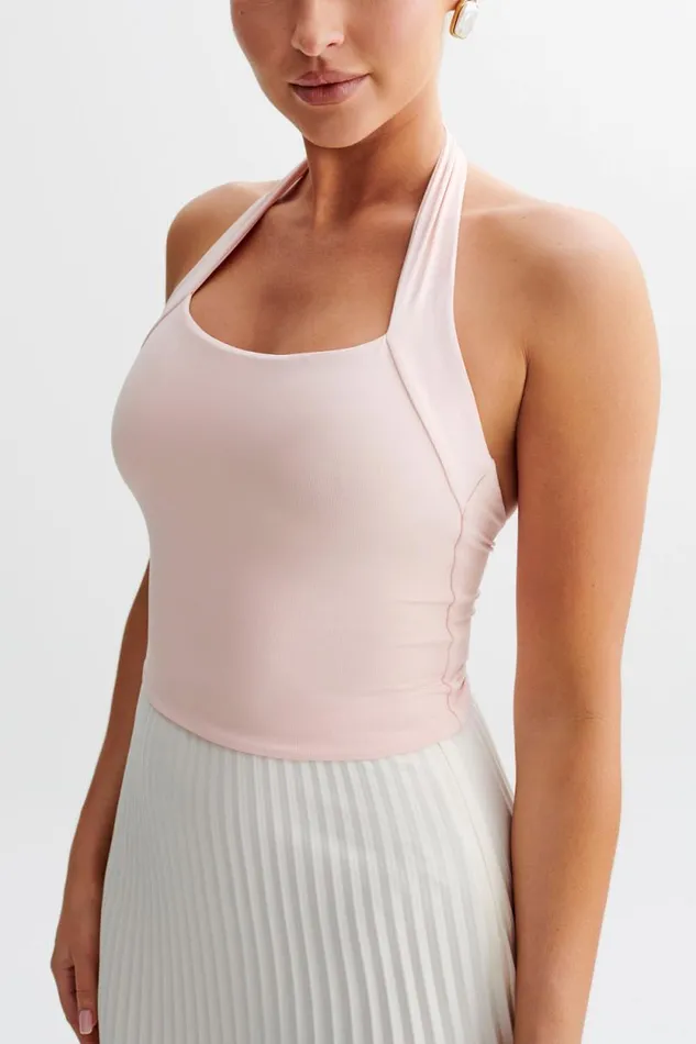 Women Meshki Tops Renee Halter Top 8211 Pale Pink