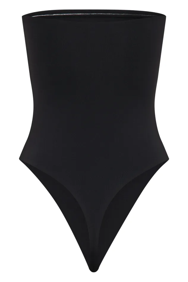 Women Meshki Tops Romina Recycled Nylon Ruched Bodysuit 8211 Black